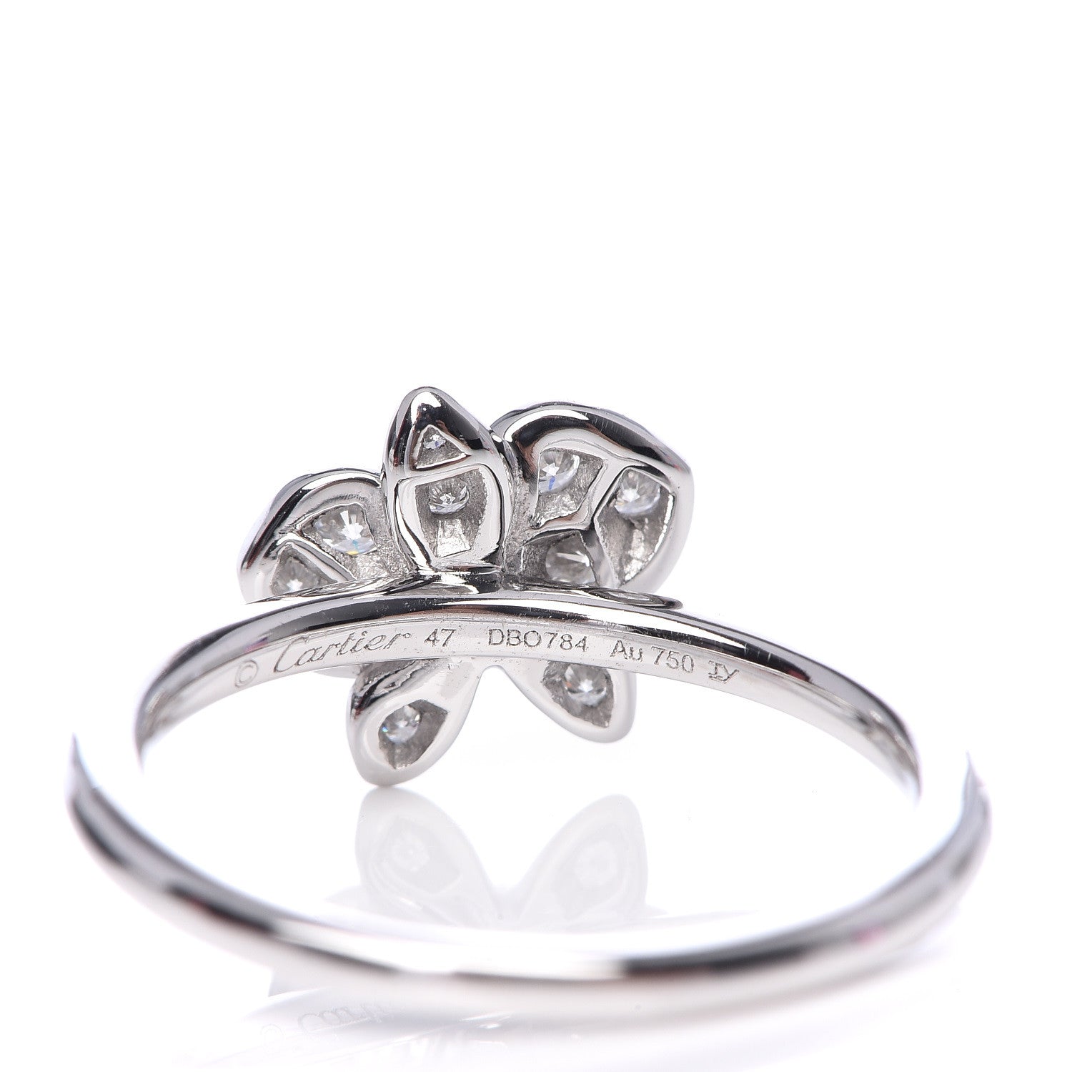 Cartier 18K White Gold Diamond Caresse D'Orchidees Par Ring 47 4 5 of 6