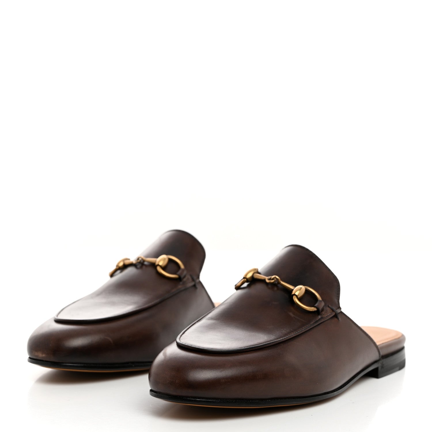 Gucci Calfskin Womens Princetown Slippers 35 Brown 3 of 10