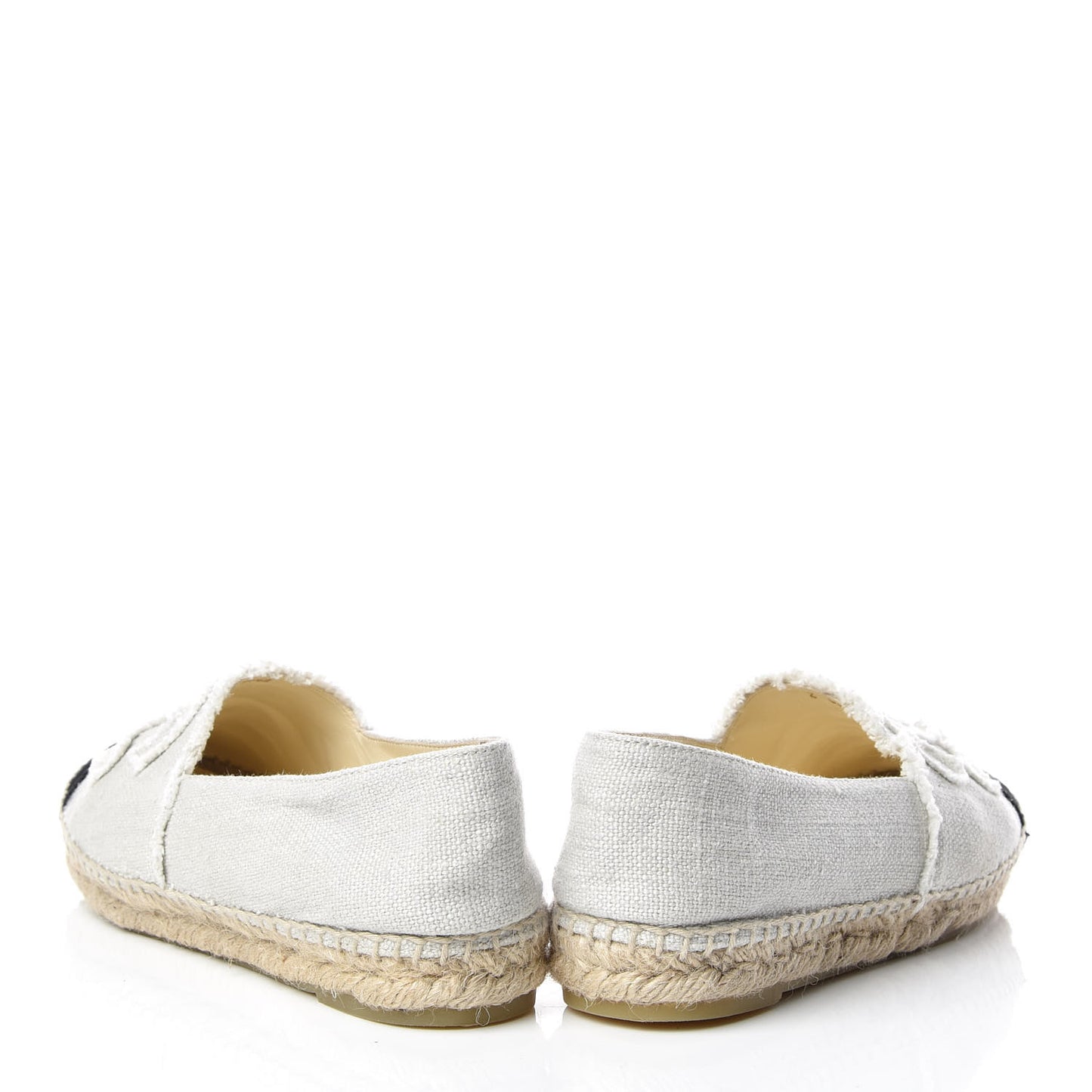 Linen CC Espadrilles 37 Beige Black