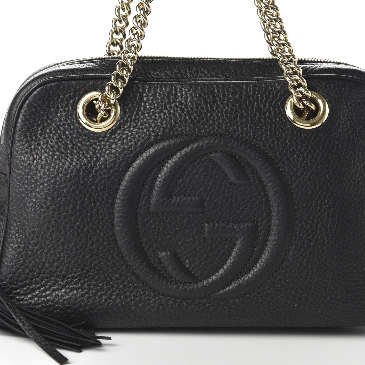Pebbled Calfskin Small Soho Bowler Black