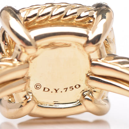 David Yurman 18K Yellow Gold Diamond Champagne Citrine 12mm Chatelaine Pave Bezel Ring 54 7 10 of 10