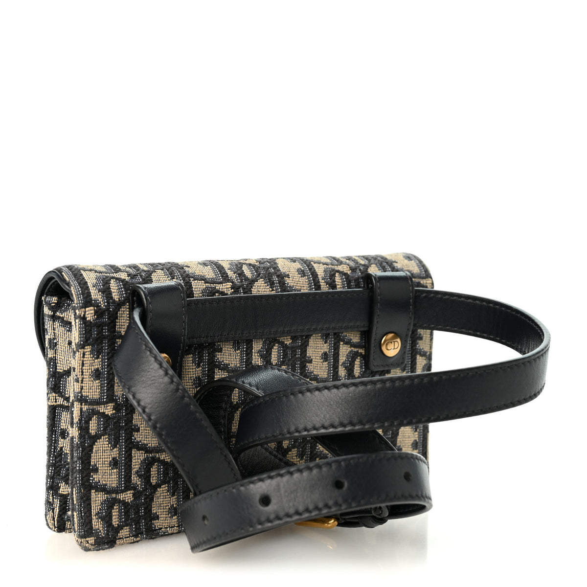 Christian Dior Oblique Saddle Belt Bag Blue 3 of 9