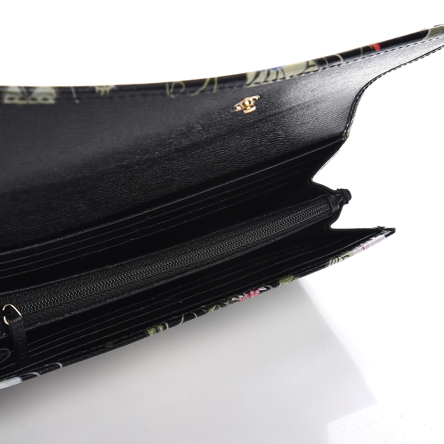 Gucci Shangai Calfskin Flora Knight Flap Wallet Black 5 of 7