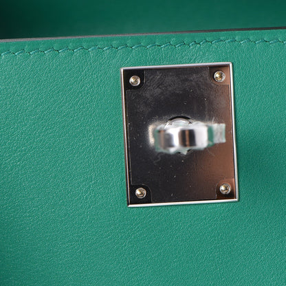 Hermes Swift Kelly Cut Clutch Pochette Vert Vertigo 19 of 26