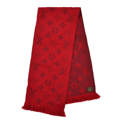 Louis Vuitton Wool Silk Logomania Scarf Rubis 4 of 8