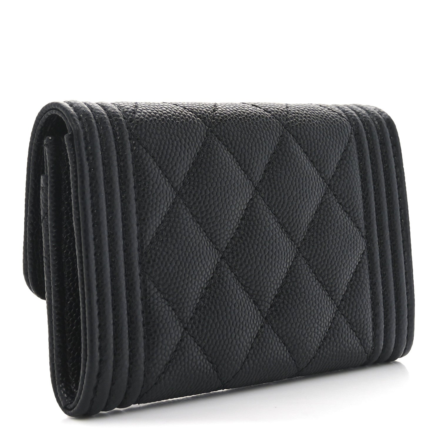 Chanel Caviar Quilted Boy Flap Card Holder Black 3 of 9