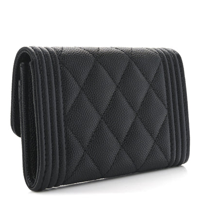 Chanel Caviar Quilted Boy Flap Card Holder Black 3 of 9