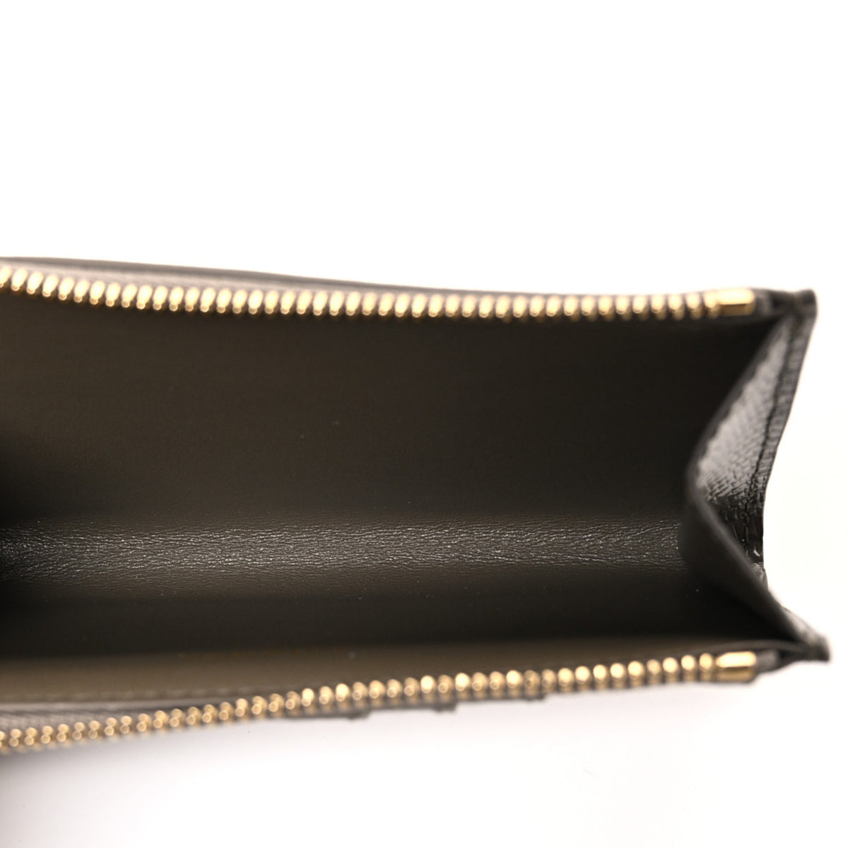 Chanel Calfskin Lizard Embossed Zip Card Holder Dark Khaki 5 of 8