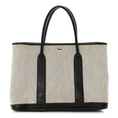 Hermes Buffle Skipper Toile Bolduc Twilly Garden Party 36 MM Tote Black 1 of 9