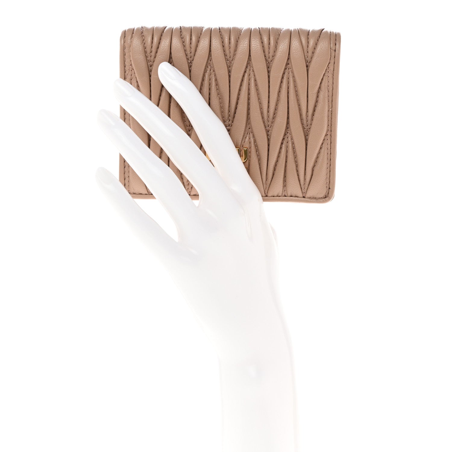 Miu Miu Nappa Matelasse Bi-Fold Compact Wallet Cammeo 2 of 13