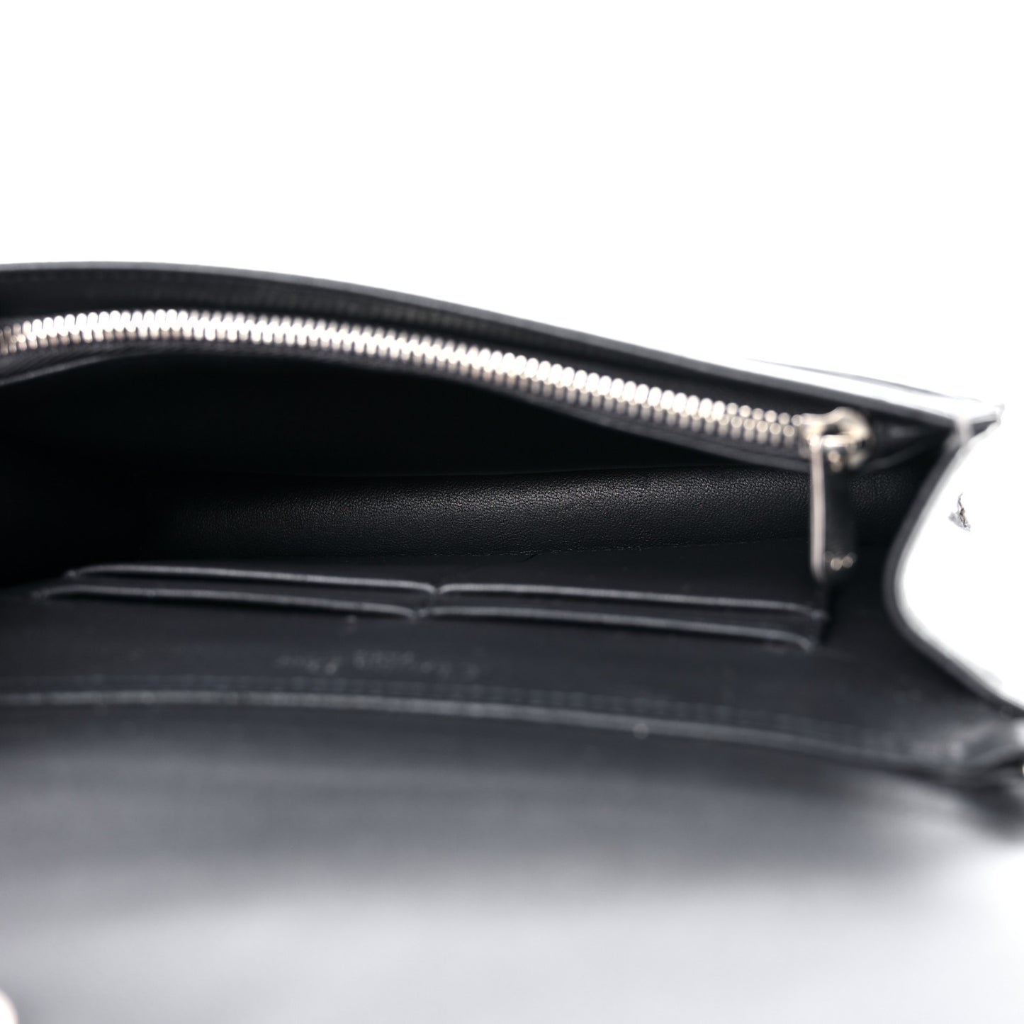 Metallic Patent Micro-Cannage Diorama Wallet on Chain Pouch Silver