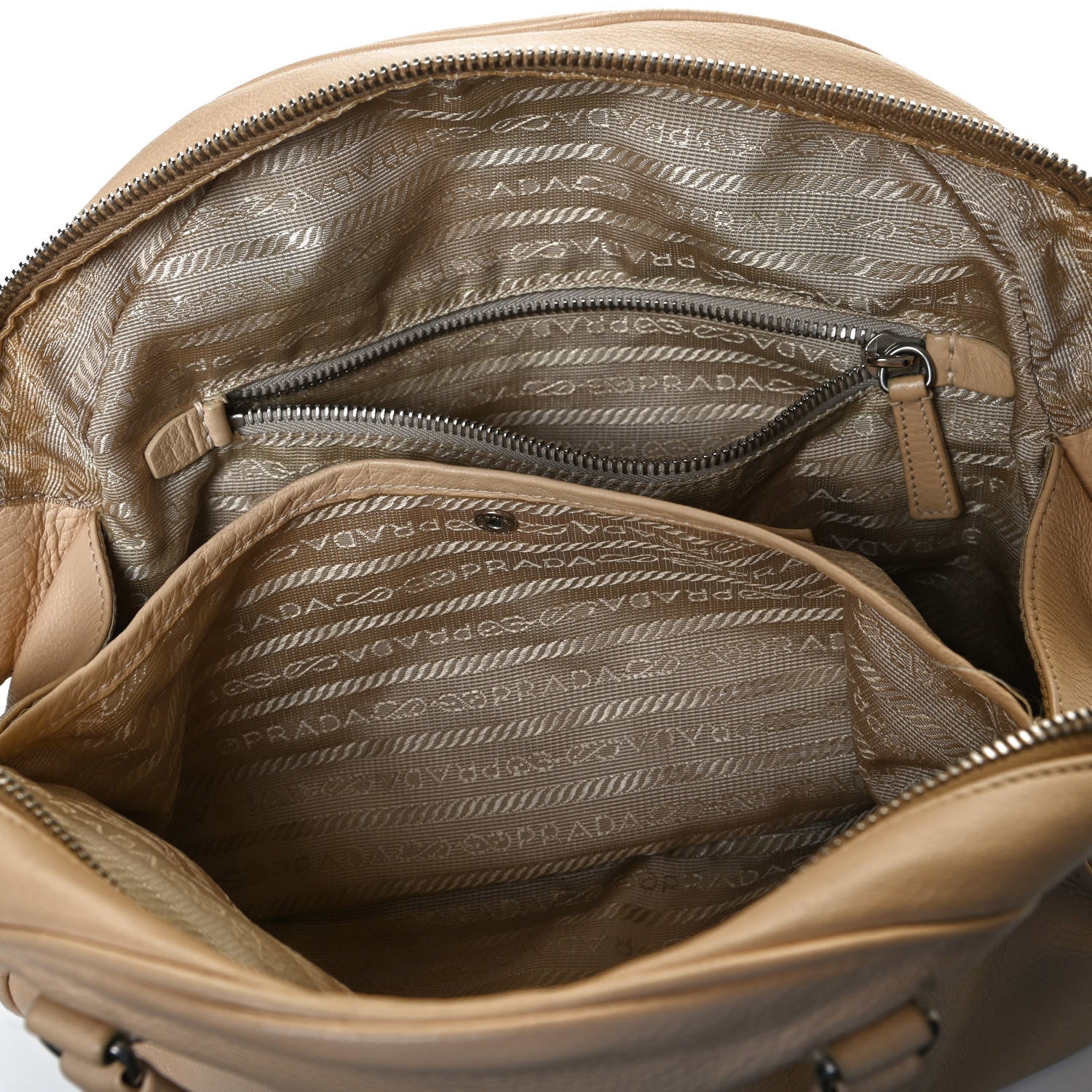 Prada Vitello Daino Bowler Bag Quarzo 10 of 12