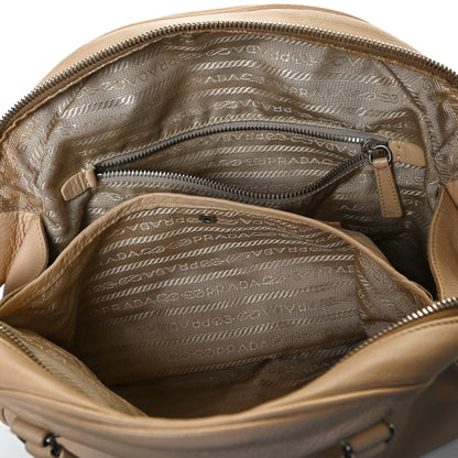 Prada Vitello Daino Bowler Bag Quarzo 10 of 12