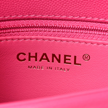 Chanel Caviar Quilted Mini Coco Handle Flap Rose 6 of 9