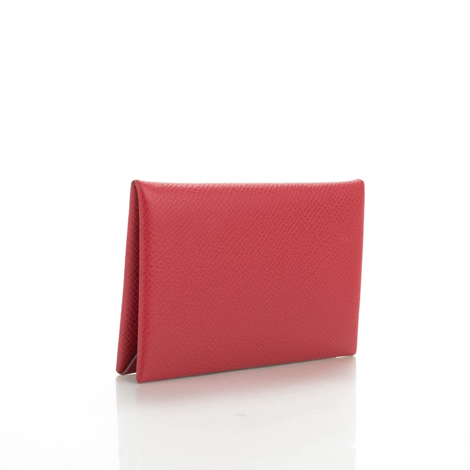Hermes Epsom Calvi Card Case Rouge Garance 3 of 8