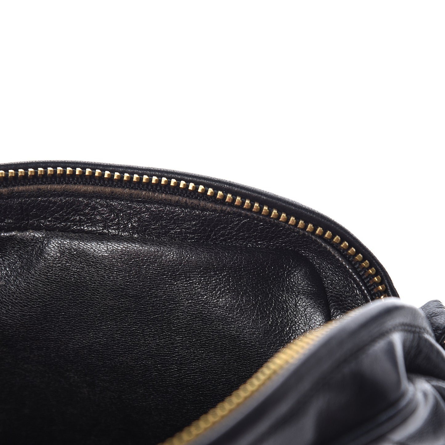 Lambskin Chevron Quilted Tassel Camera Case Black