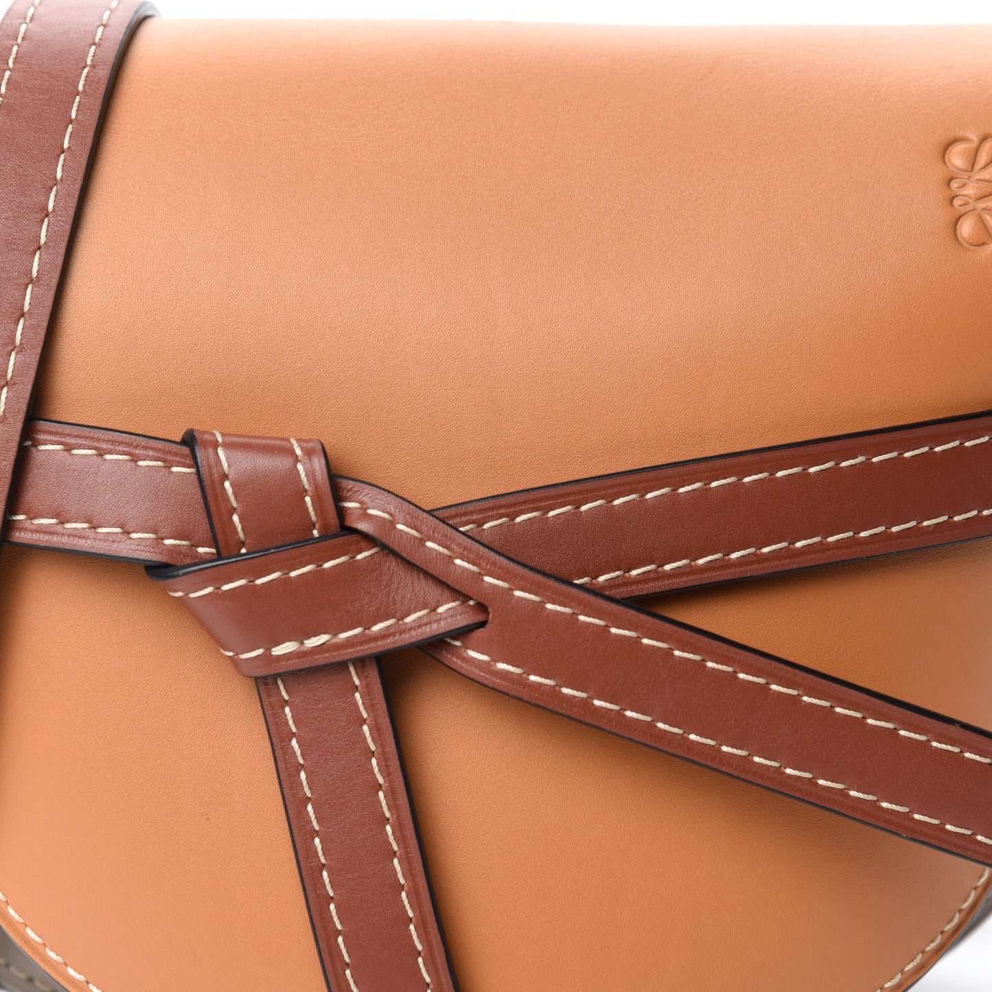 Calfskin Small Gate Crossbody Bag Amber Light Grey Rust