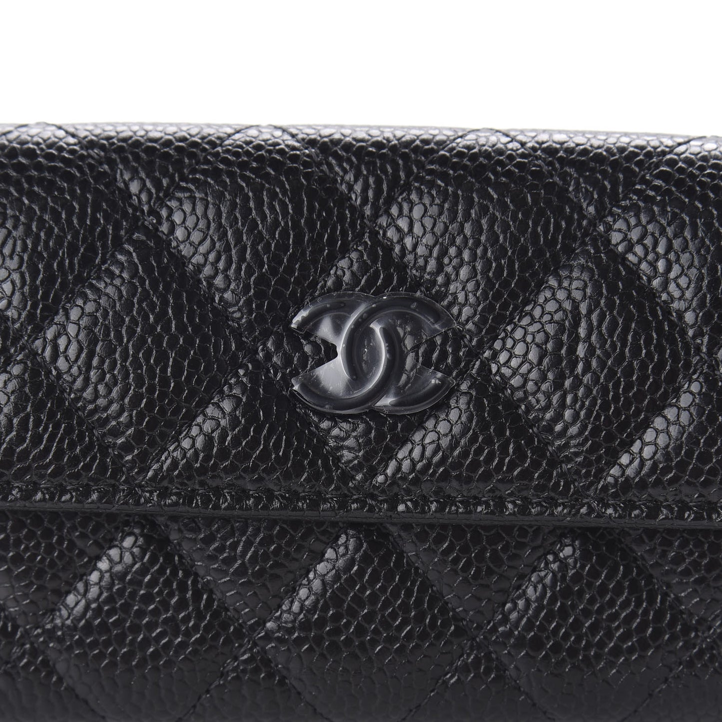 Caviar Quilted Incognito Flap Card Holder Black