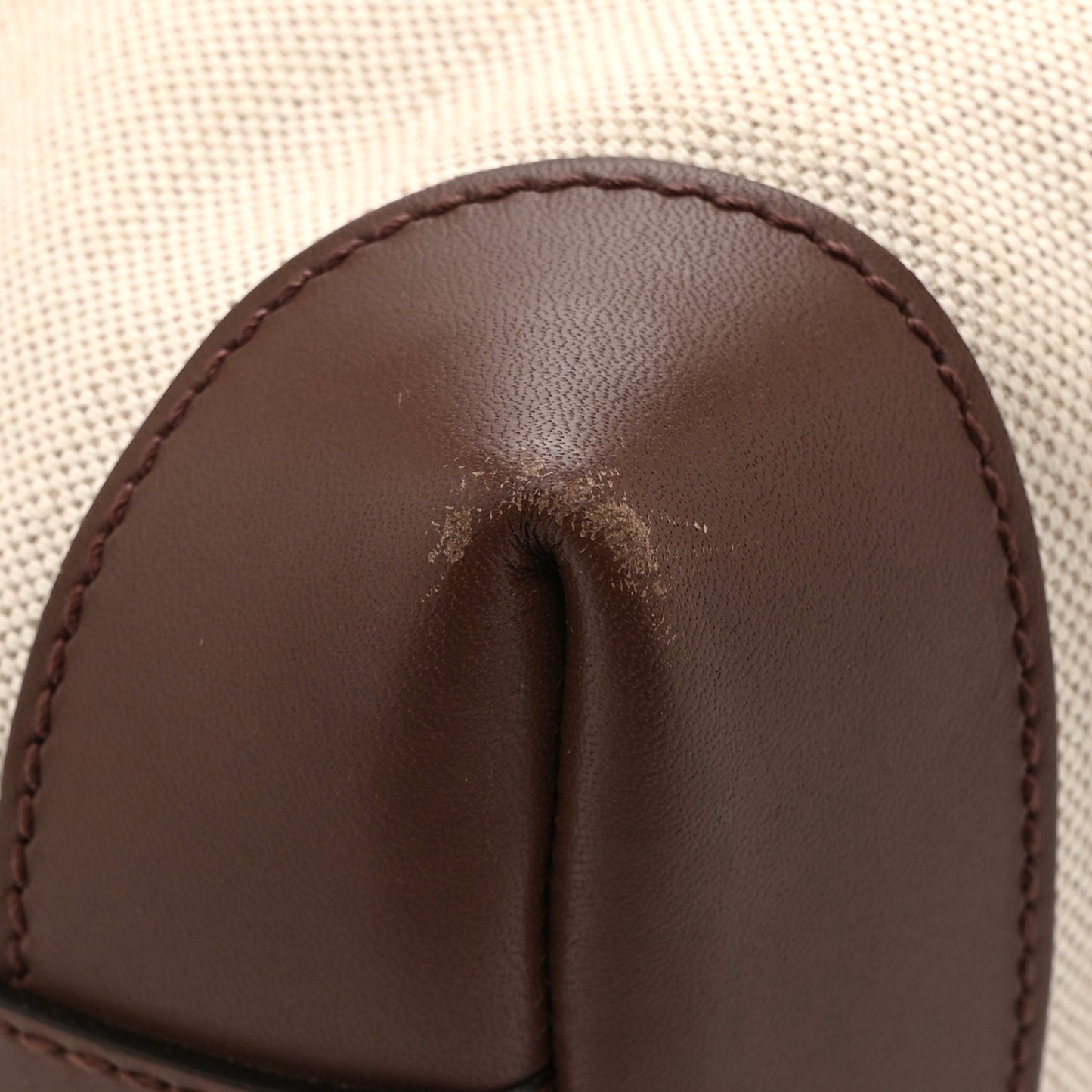 Canvas Calfskin Small Craft Tote Brown