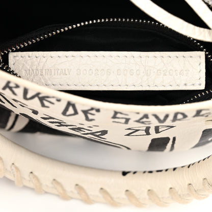 Balenciaga Agneau Arena Graffiti All Over Classic Silver Hardware Mini City White Black 7 of 11