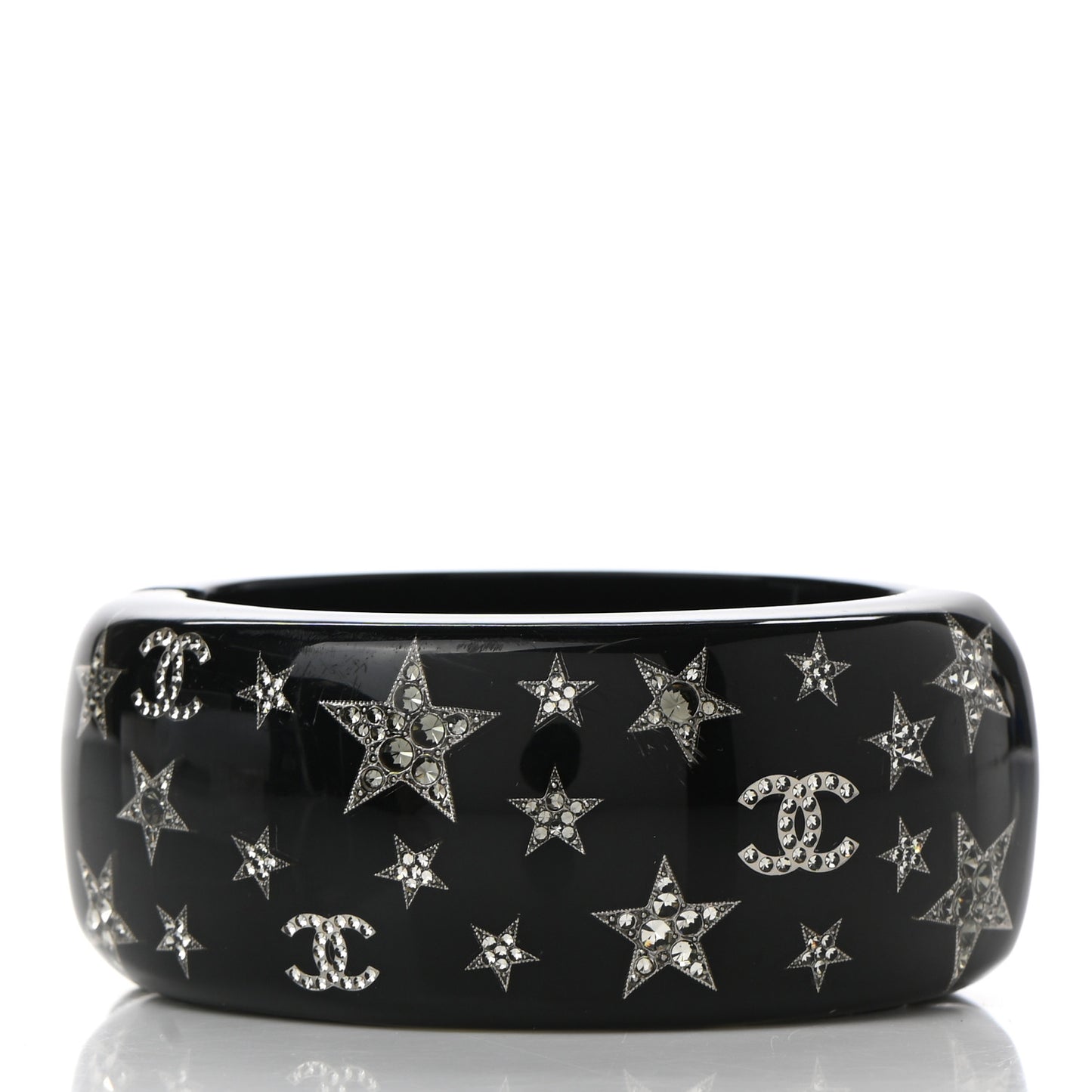 Resin Strass CC Stars Cuff Black