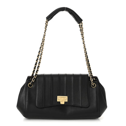 Chanel Lambskin Vertical Quilt Small Accordion Flap Black 1 of 11