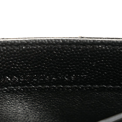 Saint Laurent Grain De Poudre Matelasse Chevron Monogram Flap Wallet Black 7 of 13