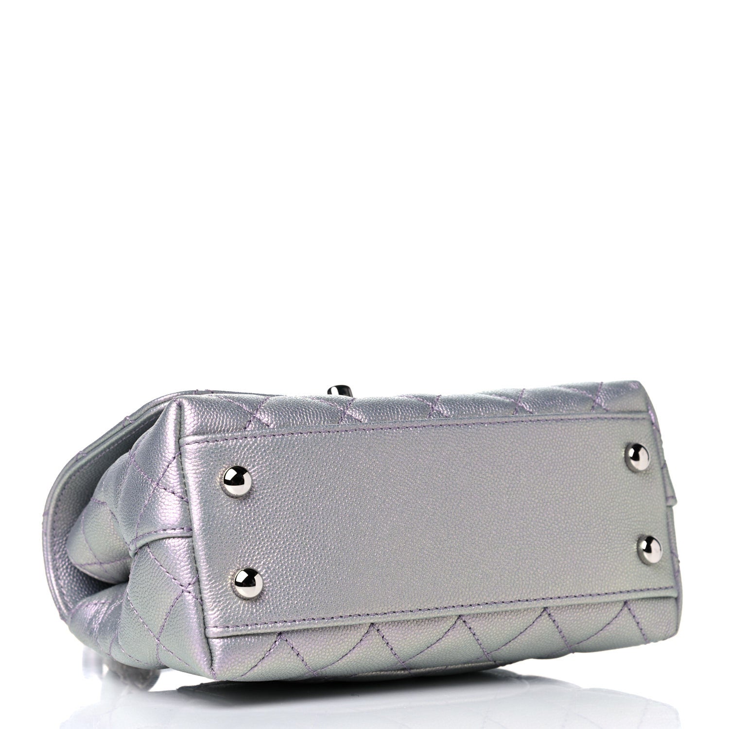 Chanel Iridescent Caviar Quilted Extra Mini Coco Handle Flap Purple 4 of 10