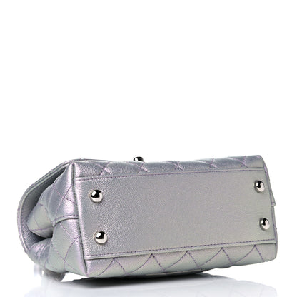 Chanel Iridescent Caviar Quilted Extra Mini Coco Handle Flap Purple 4 of 10
