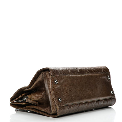 Chanel Crumpled Grained Calfskin CC Crave Tote Brown 4 of 7