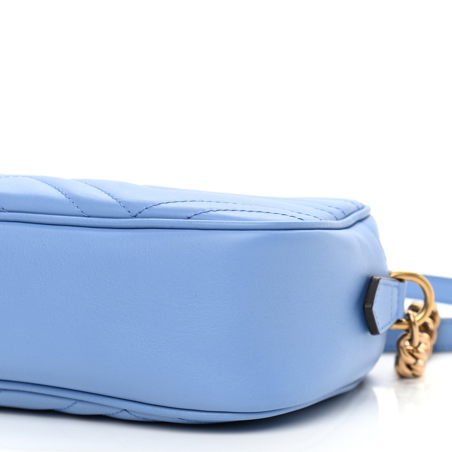 Calfskin Matelasse Small GG Marmont Chain Shoulder Bag Clear Sky Blue