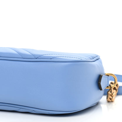 Gucci Calfskin Matelasse Small GG Marmont Chain Shoulder Bag Clear Sky Blue 10 of 10