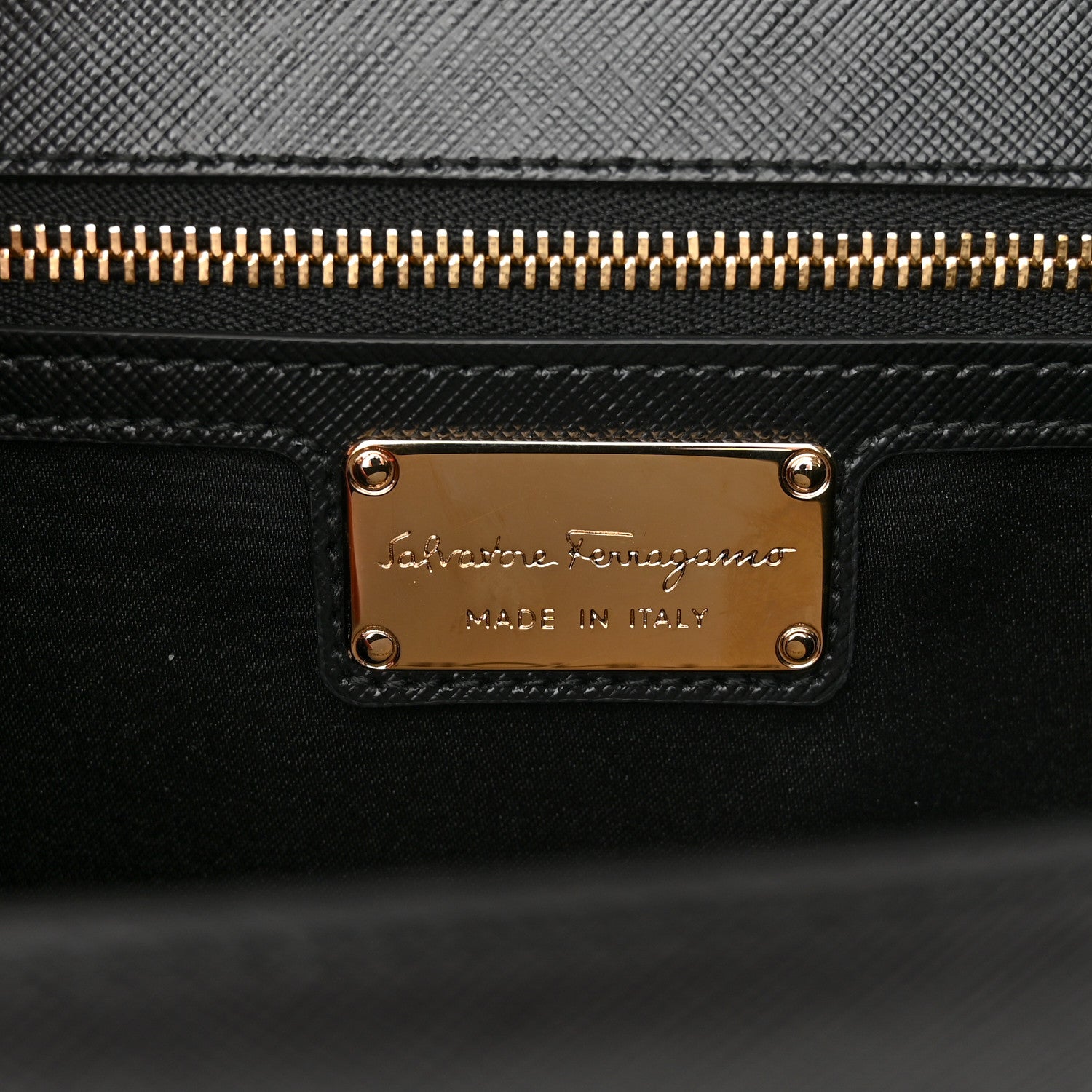 Salvatore Ferragamo Printed Calfskin Vara Bow Chain Flap Crossbody Black 6 of 9