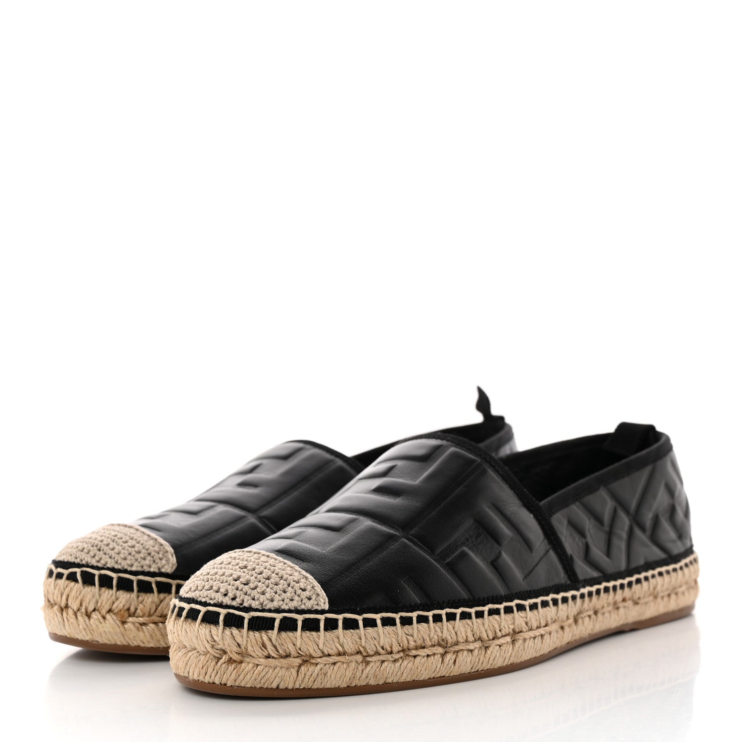 Fendi Nappa FF Embossed Espadrilles 41 Black 3 of 11