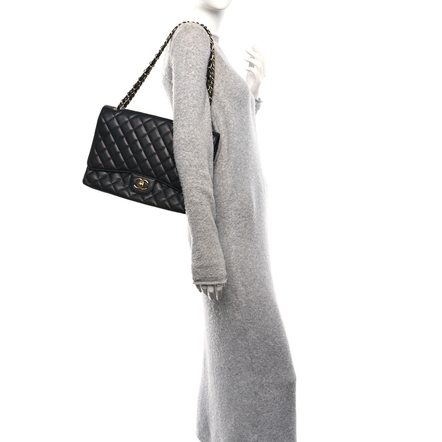 Chanel Caviar Quilted Maxi Double Flap Black 2 of 10