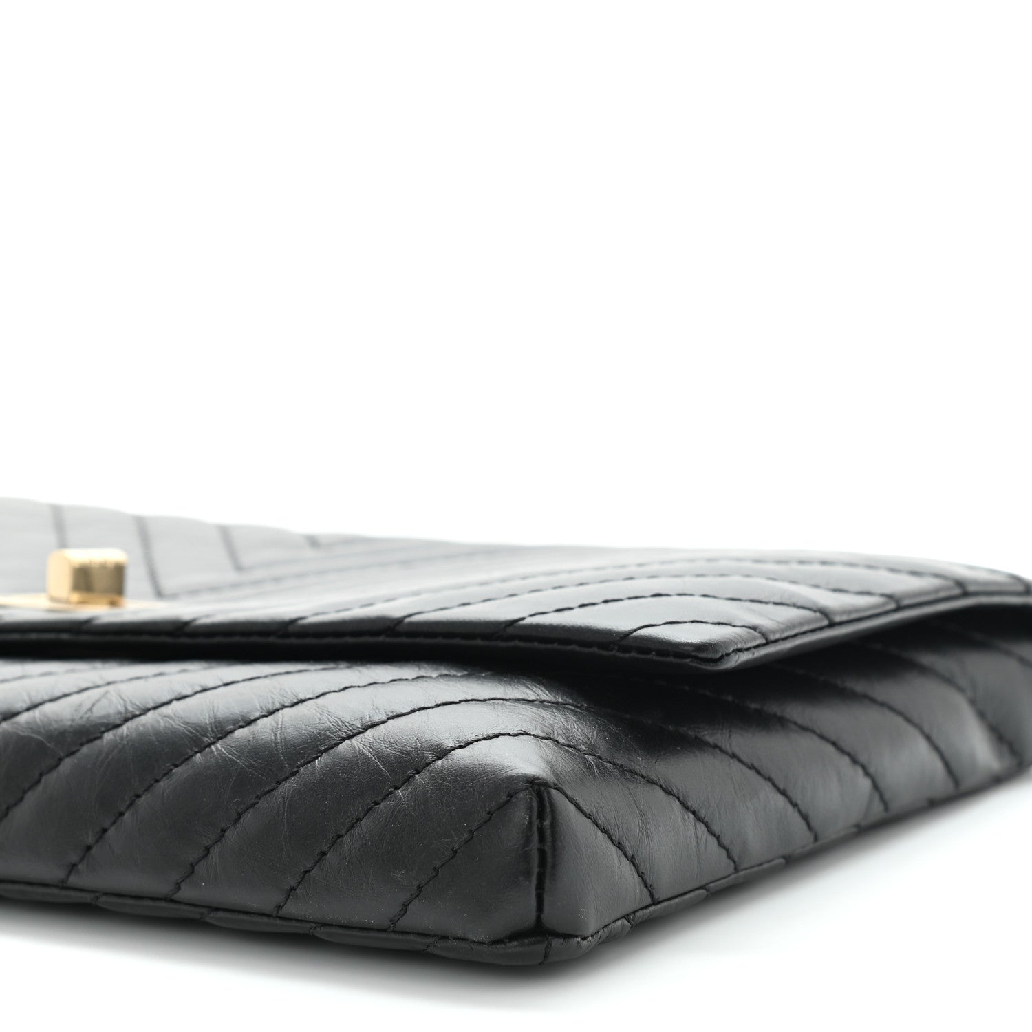 Chanel Aged Calfskin Chevron Reissue Flap Clutch Black 9 of 9