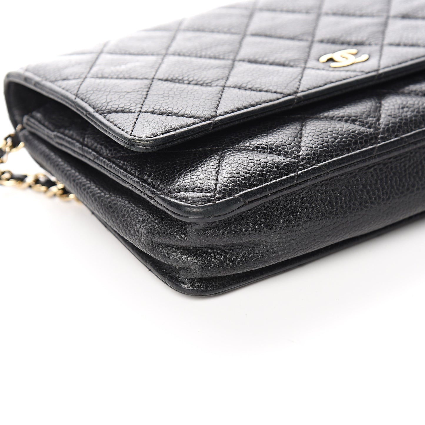 Caviar Quilted Wallet On Chain WOC Black