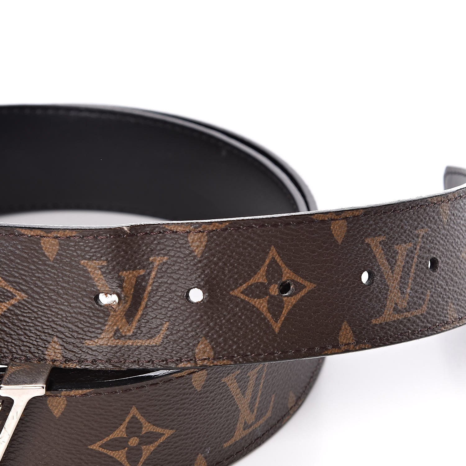 Louis Vuitton Calfskin Monogram 40mm LV Initiales Reversible Belt 110 44 Black 5 of 8