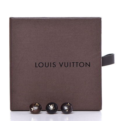 Louis Vuitton Tiger Wood Brass Silvania Stud Earrings 5 of 5