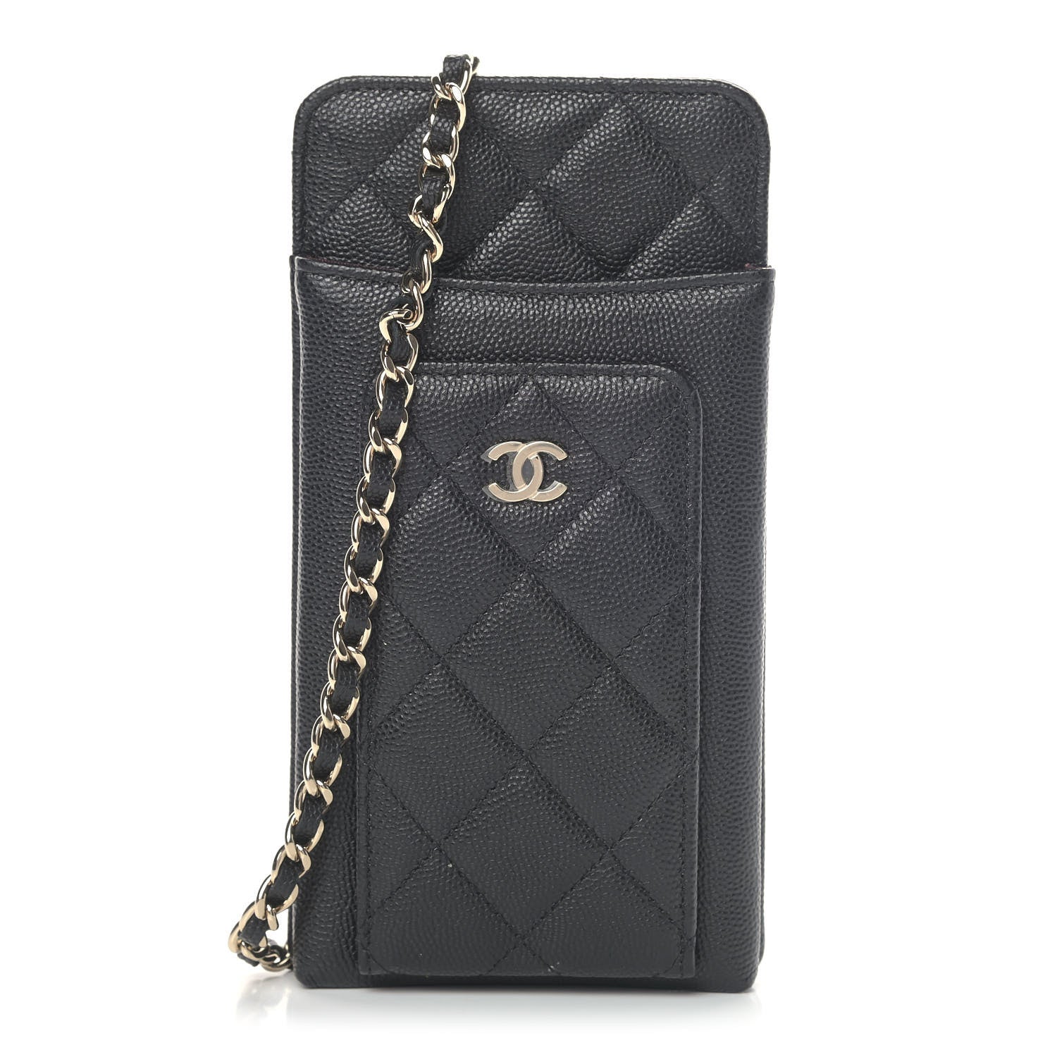 Chanel Caviar Quilted CC Phone Holder Black 1 of 6