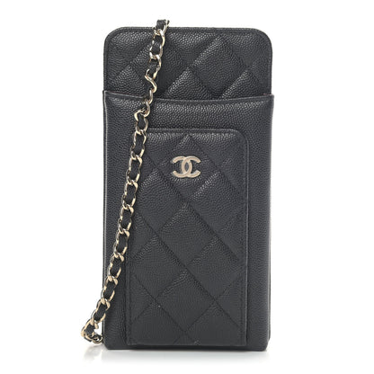 Chanel Caviar Quilted CC Phone Holder Black 1 of 6