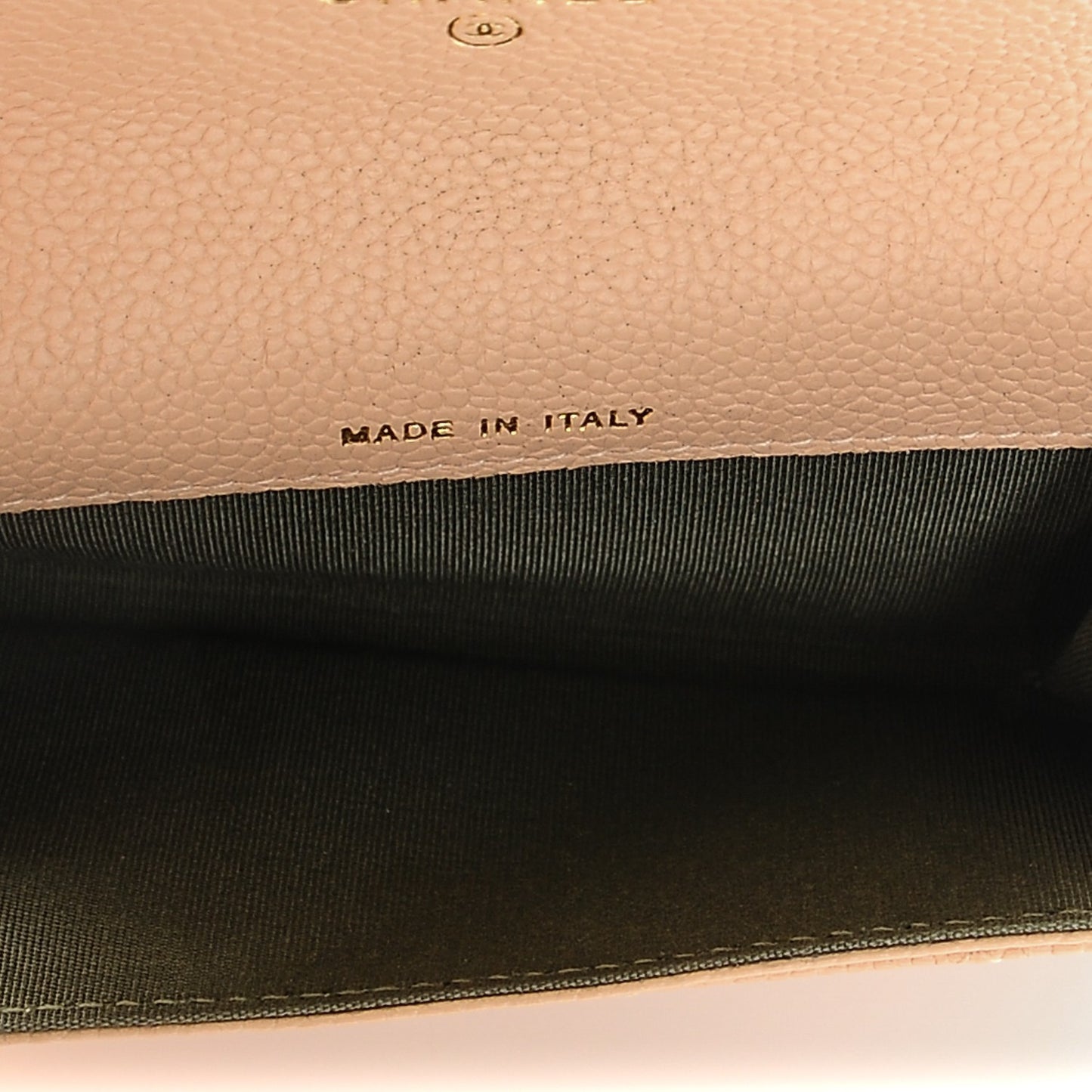Caviar Quilted Boy Card Holder Wallet Beige Clair