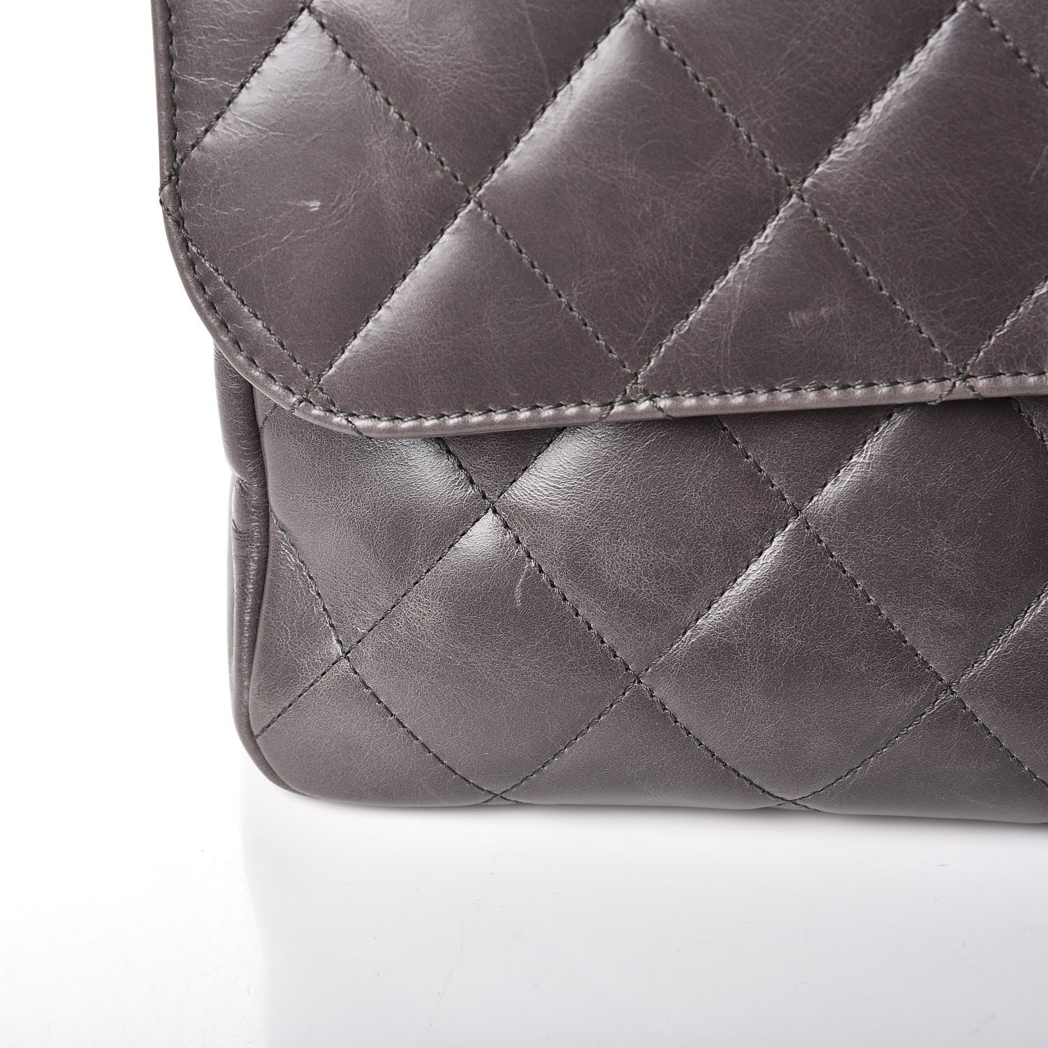 Chanel Glazed Calfskin Quilted Small CC Delivery Tote Grey 8 of 12