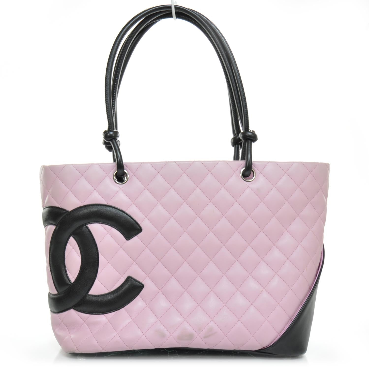 Chanel Calfskin Quilted Large Cambon Tote Pink Black 1 of 10