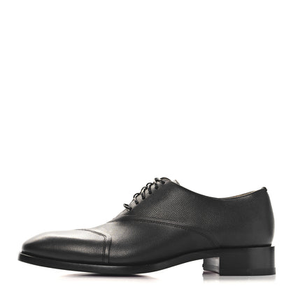 Christian Louboutin Petit Grained Calfskin Boabi Flat Oxfords 42.5 Black 1 of 9