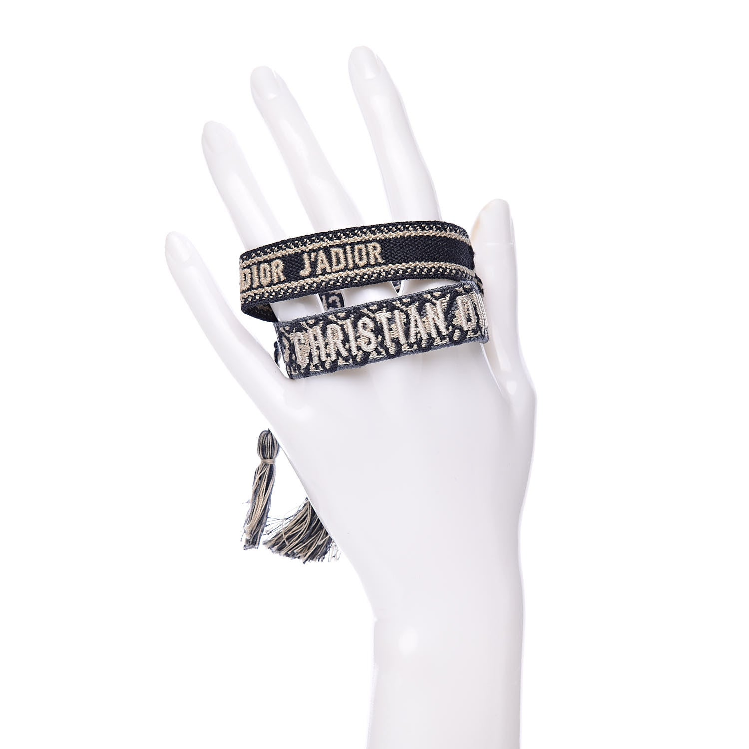Christian Dior Woven Cotton J'Adior Friendship Bracelet Set Navy 2 of 3