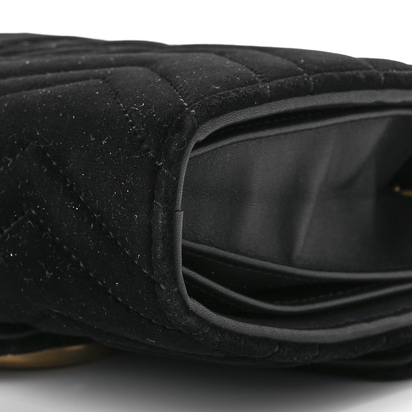 Velvet Matelasse GG Marmont Chain Wallet Black