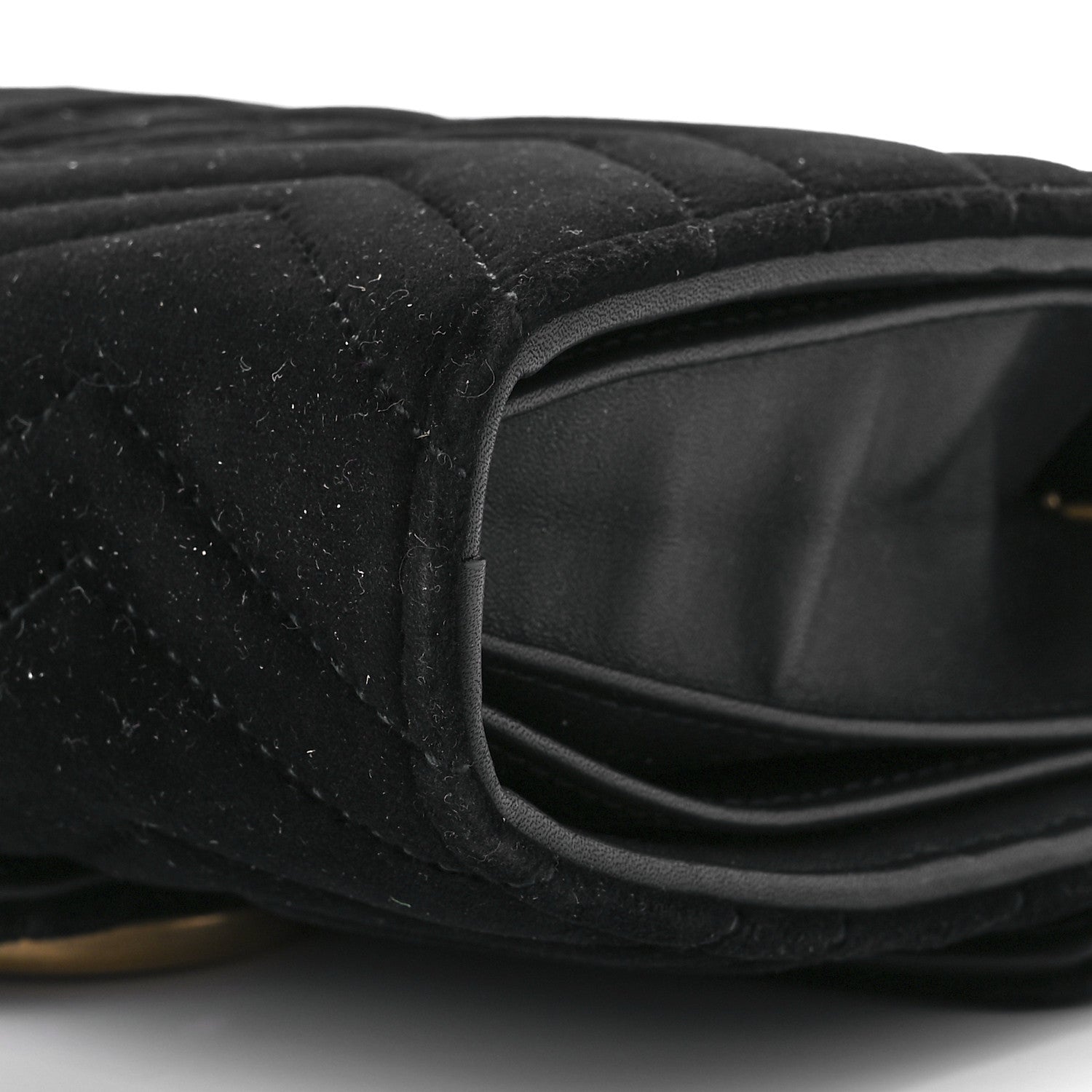 Gucci Velvet Matelasse GG Marmont Chain Wallet Black 11 of 12