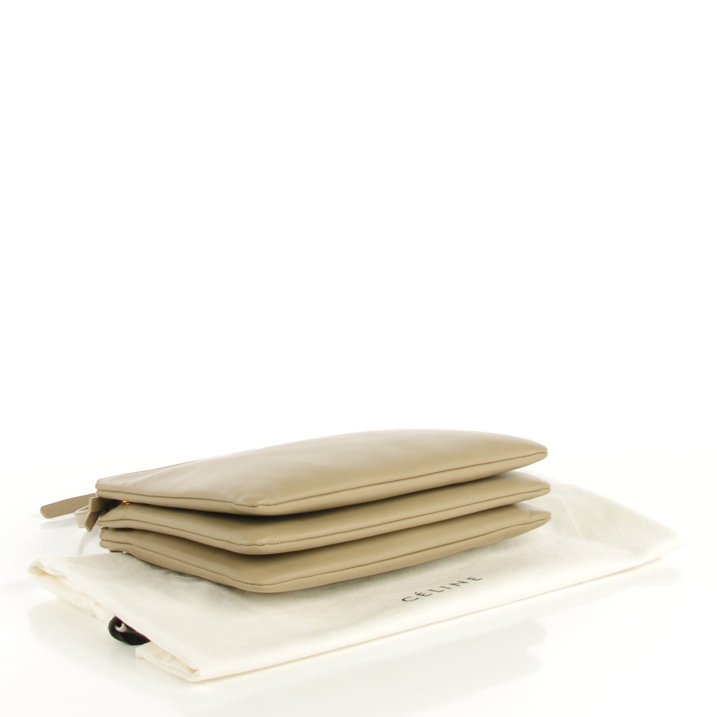 Lambskin Large Trio Crossbody Bag Beige