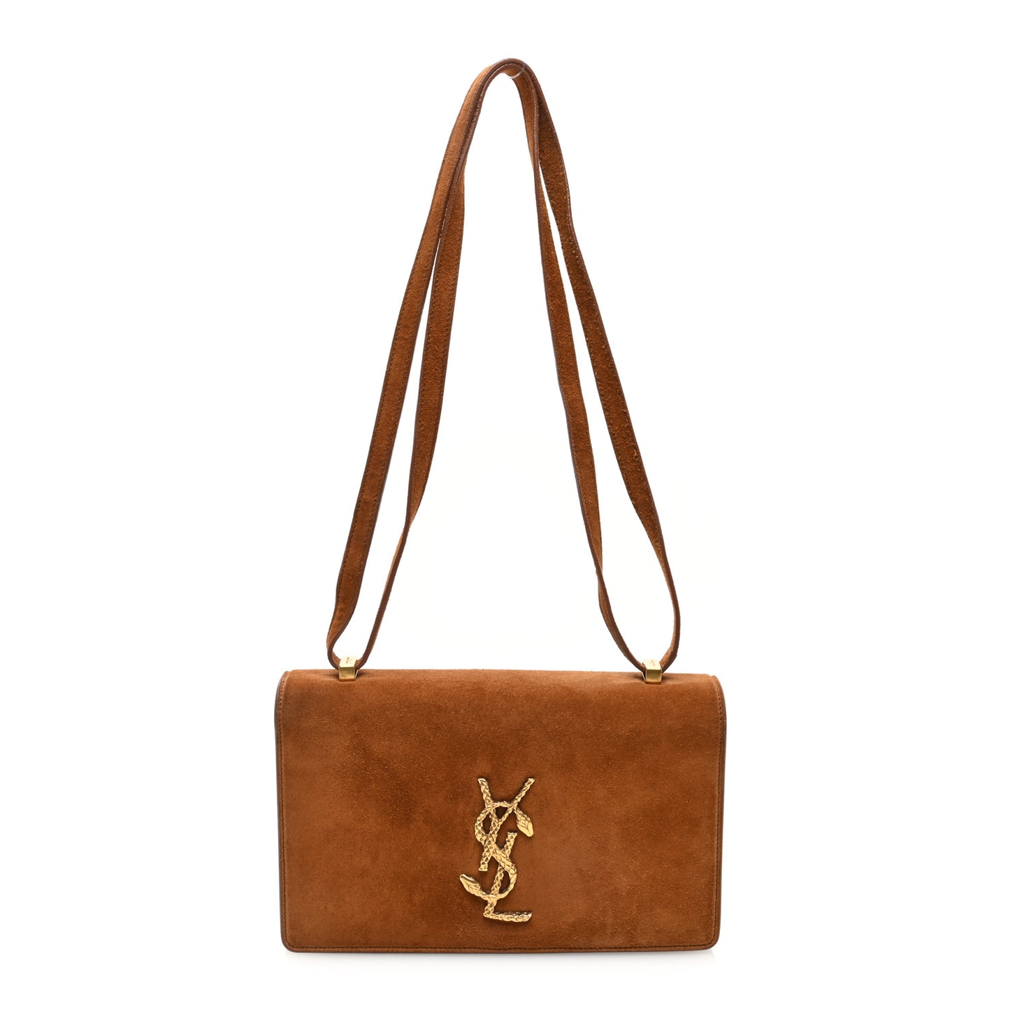 Suede Small Dylan Snake Monogram Satchel Fox